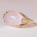 💫 Anello vintage in oro 8K con quarzo rosa, anni ‘70