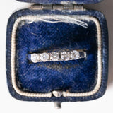 Anillo de eternidad vintage de oro blanco de 14 quilates con diamantes de talla brillante (aprox. 0.50 quilates), años 60/70