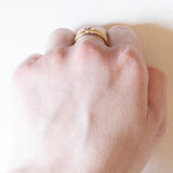 Винтажное кольцо из 18-каратного желтого золота с рубином, 70-е годы