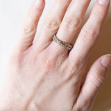 Vintage Tricolor 14K Gelb-, Weiß- & Roségold & Diamantring, 70er Jahre