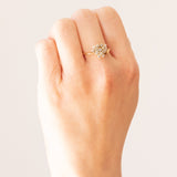 Vintage Ring aus 18 Karat Gelbgold mit Diamanten im Brillantschliff (ca. 0.22 Karat), 70er Jahre