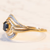 Anello vintage in oro 18K con zaffiro, anni ‘60