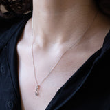 Vintage 9K Weißgold Halskette mit 9K Weißgold Anhänger mit Diamanten, 80er / 90er Jahre