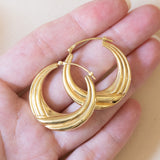Винтажные серьги-кольца с полыми трубками из 14-каратного золота, 70-е гг.