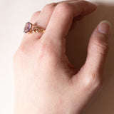 Anello vintage in oro 9K con ametista (2.20ct ca.), anni ‘70/‘80