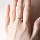 Anello vintage in oro 14K con opale e diamanti, anni ‘60/‘70