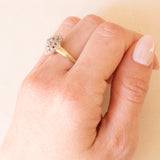 Vintage Diamantring aus 9 Karat Gelb- und Weißgold (ca. 0.40 Karat), 60er/70er Jahre