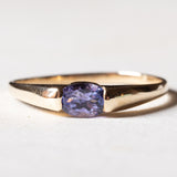 Anello vintage in oro 9K con tanzanite, anni ‘80