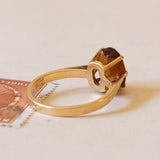 Solitaire ring in 18K gold with citrine quartz, 1960s