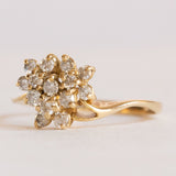 Vintage Ring aus 18 Karat Gelbgold mit Diamanten im Brillantschliff (ca. 0.22 Karat), 70er Jahre