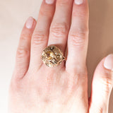 Vintage Cocktailring aus 8 Karat Gelbgold mit Citrin (ca. 2.60 Karat), 70er Jahre