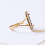 Vintage 18K gold ring with aquamarine, 70s / 80s