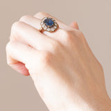 Vintage Ring aus 18 Karat Gold mit Saphiren (ca. 1.90 ctw) und Diamanten (ca. 1.30 ctw), 70er Jahre