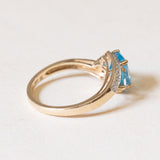 Vintage 8K gold ring with blue topazes (approx. 2ctw), 1970s / 1980s
