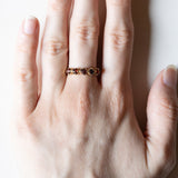 🥀 Veretta vintage in oro 18K con granati, anni ‘40/‘50