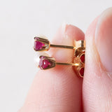 Boucles d'oreilles vintage rubis et perles en or 18 carats, 70