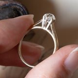Solitario antico in oro 18K con diamante di taglio vecchia miniera (0.30ct ca.), anni ‘10/‘20