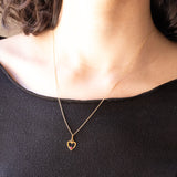 Paar Vintage Herzanhänger aus 18 Karat Gelbgold und Rubin, 60er Jahre