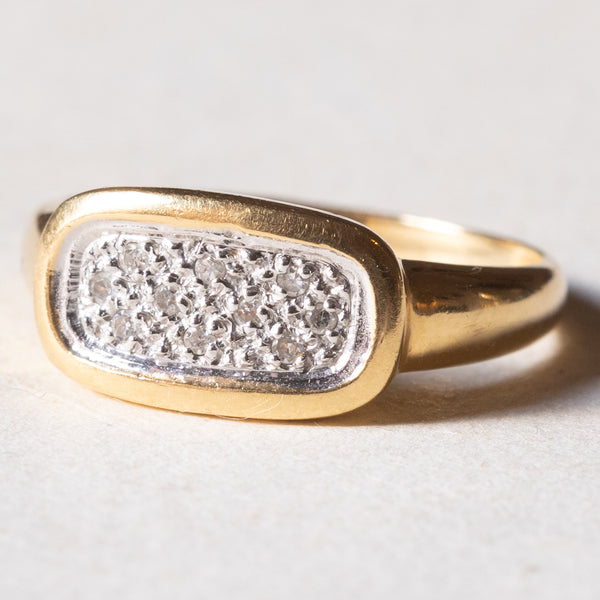 Anello vintage in oro 18K con diamanti (0.05ctw ca.), anni ‘70
