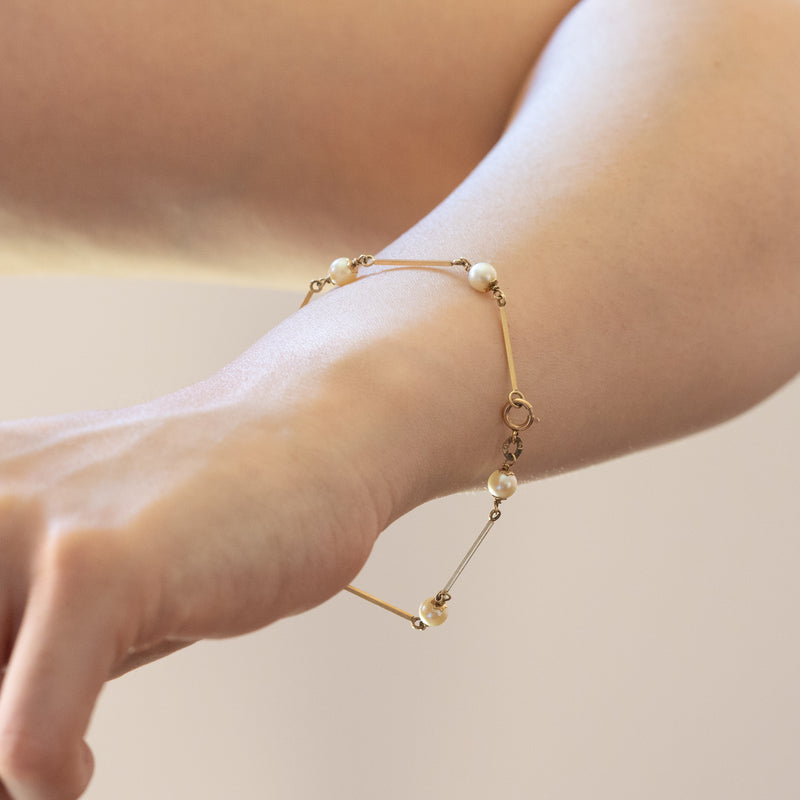 Bracciale Di Perle Placcato Oro 14K GlamRays Per Donna - Gioiello Regolabile Con Catena Di Estensione, Confezione Regalo