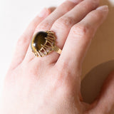 Винтажное кольцо из 14-каратного золота с тигровым глазом, 70-е годы