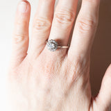 Vintage Gänseblümchenring aus 18 Karat Weißgold mit Diamanten (ca. 0.86 ctw), 70er Jahre