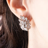 Vintage 18K White Gold Diamond Drop Earrings (Approx. 20.80ctw), 60s/70s