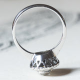 Vintage Gänseblümchenring aus 18 Karat Weißgold mit Diamanten (ca. 0.79 ctw), 50er Jahre