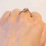Anello a navette vintage in oro 18K con diamanti (0.20ctw ca.), anni ‘50/‘60