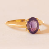 Anello vintage in oro giallo 18K con ametista (1.10ct ca.), anni ‘60