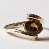 🎃 Anello vintage in oro 9K e tormalina arancione, anni ‘60/‘70