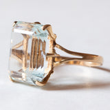 Vintage 18 Karat Gelbgold Aquamarin (ca. 10 Karat) Cocktailring, 50er/60er Jahre