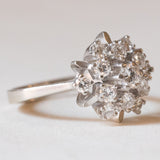 Vintage Gänseblümchenring aus Platin mit Diamanten (ca. 0.75 ctw), 60er