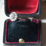 Vintage Gänseblümchenring aus 18 Karat Weißgold mit Diamanten (ca. 0.86 ctw), 70er Jahre