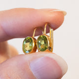 Vintage 8K Gold Peridot Ohrringe, 60er/70er Jahre