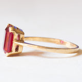 Vintage Ring aus 18 Karat Gelbgold mit synthetischem Rubin (ca. 2.70 ct), 60er Jahre