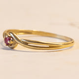 Anello vintage in oro 18K con rubino, anni ‘60/‘70