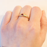Anello vintage gypsy in oro 18K con rubino, anni ‘50/‘60