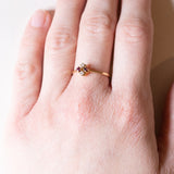 Anello vintage in oro 18K con rubini e diamanti, anni ‘80