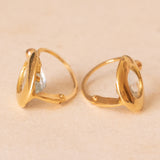Orecchini vintage in oro giallo 18K con topazi azzurri (1.20ctw ca.), anni ‘70