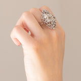 Винтажное кольцо из белого золота 18 карат с бриллиантами (примерно 1.75 карата), 50-е / 60-е годы