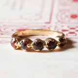 🥀 Veretta vintage in oro 18K con granati, anni ‘40/‘50