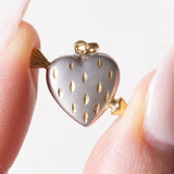 Vintage Herzanhänger aus 18 Karat Gelb- und Weißgold, 70er Jahre