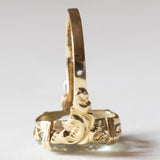 Anello vintage in oro 14K con acquamarina (4ct ca.), anni ‘60