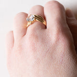 Anello vintage in oro giallo 18K con acquamarina (1.80ct ca.), anni ‘60