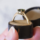 8K gold solitaire with green chromodiopside, 1960s