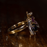 Ring aus 18 Karat Gold mit Rubinen und Saphir - Antichità Galliera