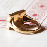 🥀 Anello vintage in oro 18K con granato, anni ‘40/‘50