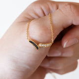 Paire de colliers vintage en or 18 carats avec rubis/saphirs (env. 0.50 ct) et diamants (env. 0.50 ct), années 70