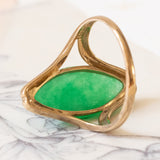 🍃Vintage Jadering aus 8K Gelbgold, 60er Jahre